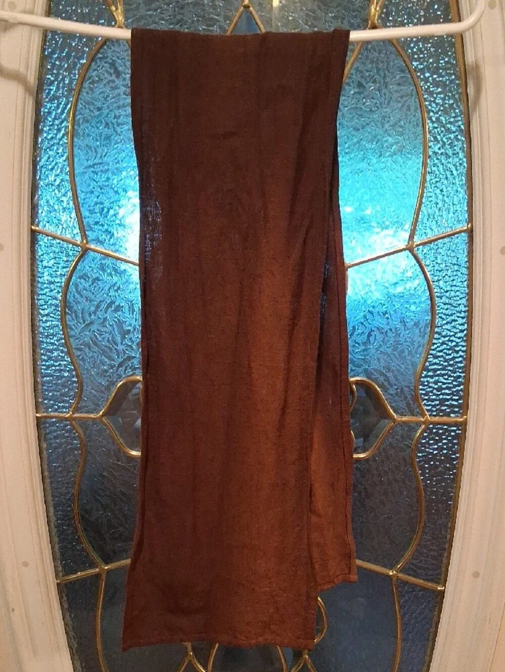 Brown Patchwork Unisex Joggers with Tie-Dye Accents W/belt Or Headband.